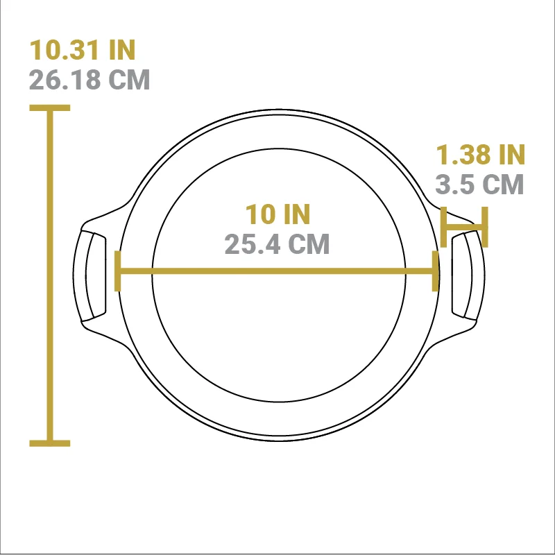 10.25 Inch Seasoned Cast Iron Baker's Skillet - Image 5