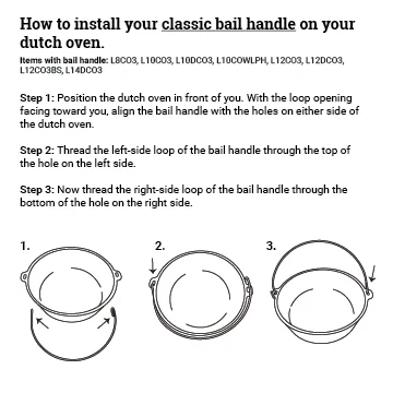 Alternative view of 12 Inch Cast Iron Camp Dutch Oven Bail Handle