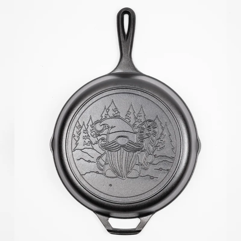 Lodge 10.25 Inch Seasoned Cast Iron Holiday Gnome Skillet - Image 2