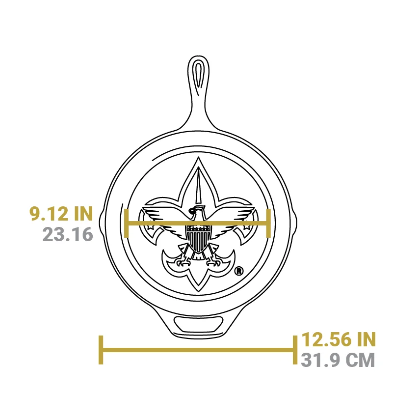 12 Inch Cast Iron Scouts Skillet - Image 7