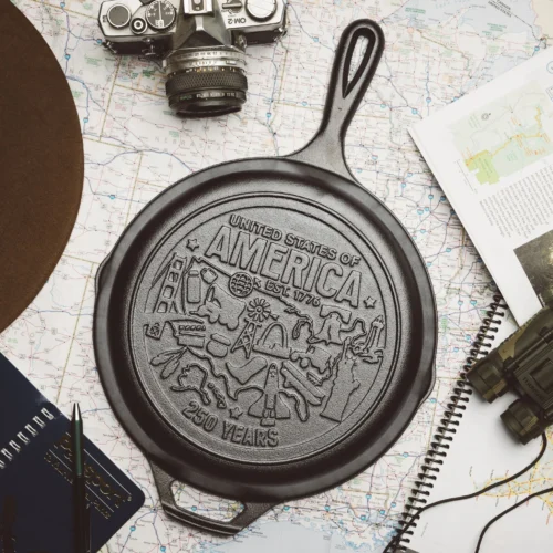 Alternative view of Lodge 10.25 Inch Seasoned Cast Iron Skillet, USA Icons