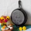 10.25 Inch Seasoned Cast Iron Sugar Skull Skillet