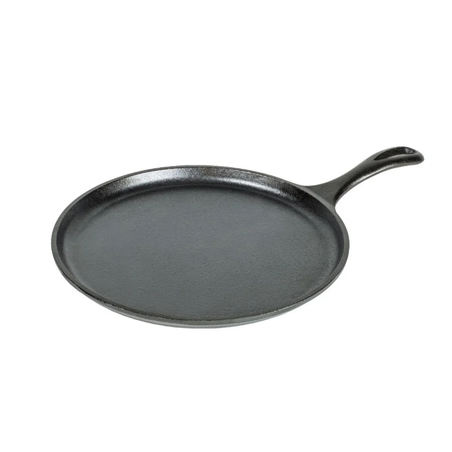 10.5 Inch Seasoned Cast Iron Xolo Sugar Skull Griddle with Deluxe Handle Holder - Image 3