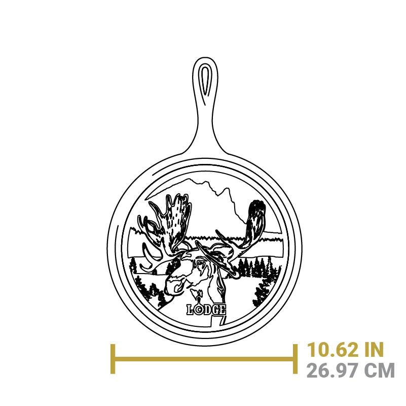 Wildlife Series™ 10.5 Inch Cast Iron Moose Griddle - Image 6