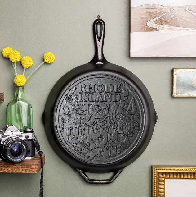American Road Trip: 12 Inch Seasoned Cast Iron Skillet, Rhode Island - Image 2