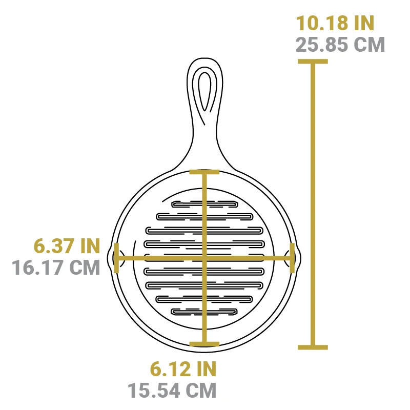 Round Cast Iron Grill Pan - Image 7
